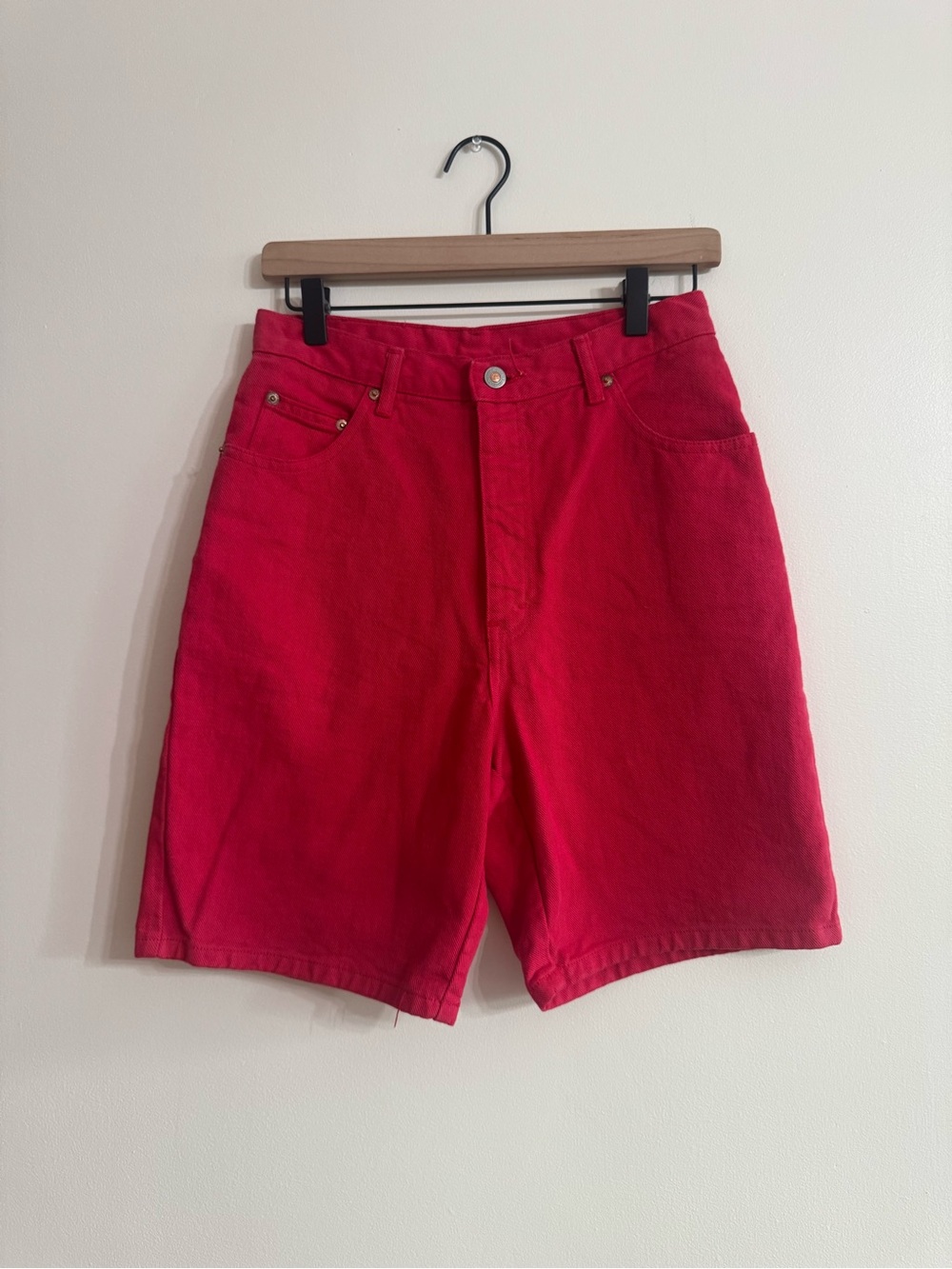 vintage e.n.u.f. red denim shorts